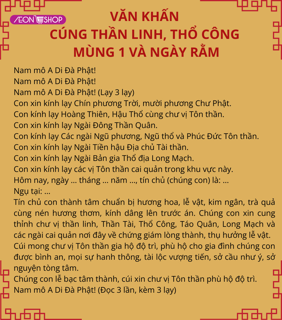 Văn khấn ngày rằm tháng 08 âm lịch - Bày tỏ lòng thành kính chuẩn xác